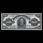 Canada, Dominion du Canada, 500 dollars <br /> 2 janvier 1925