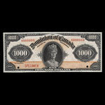 Canada, Dominion du Canada, 1,000 dollars <br /> 2 janvier 1925