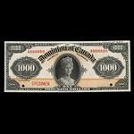 Canada, Dominion du Canada, 1,000 dollars <br /> 2 janvier 1925
