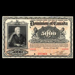 Canada, Dominion du Canada, 5,000 dollars <br /> 2 janvier 1901