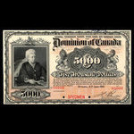 Canada, Dominion du Canada, 5,000 dollars <br /> 2 janvier 1901