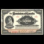 Canada, Dominion du Canada, 5,000 dollars <br /> 2 janvier 1918