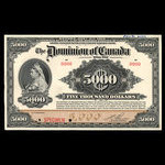 Canada, Dominion du Canada, 5,000 dollars <br /> 2 janvier 1918