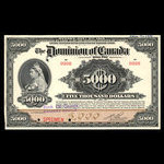 Canada, Dominion du Canada, 5,000 dollars <br /> 2 janvier 1918