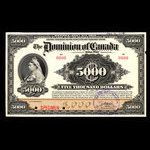 Canada, Dominion du Canada, 5,000 dollars <br /> 2 janvier 1918