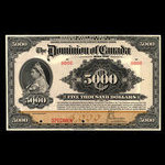 Canada, Dominion du Canada, 5,000 dollars <br /> 2 janvier 1924