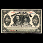 Canada, Dominion du Canada, 50,000 dollars <br /> 2 janvier 1918