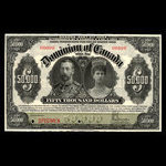 Canada, Dominion du Canada, 50,000 dollars <br /> 2 janvier 1924