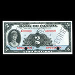 Canada, Banque du Canada, 2 dollars <br /> 1935