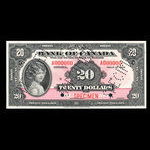 Canada, Banque du Canada, 20 dollars <br /> 1935