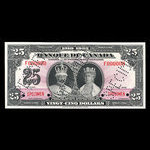 Canada, Banque du Canada, 25 dollars <br /> 6 mai 1935