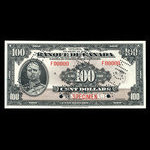 Canada, Banque du Canada, 100 dollars <br /> 1935