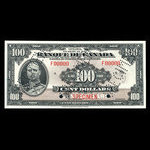 Canada, Banque du Canada, 100 dollars <br /> 1935