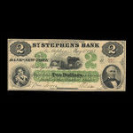 Canada, St. Stephen's Bank, 2 dollars <br /> 1 mai 1863