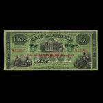 Canada, Banque de Montréal, 5 dollars <br /> 3 janvier 1859