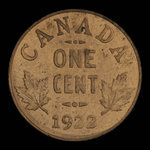 Canada, Georges V, 1 cent <br /> 1922