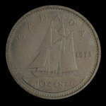 Canada, Élisabeth II, 10 cents <br /> 1973