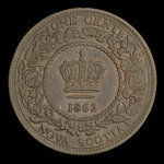 Canada, Province de la Nouvelle-Écosse, 1 cent <br /> 1862
