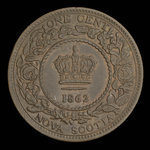 Canada, Province de la Nouvelle-Écosse, 1 cent : 1862