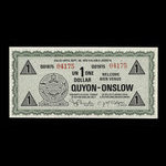 Canada, Ville de Quyon-Onslow, 1 dollar <br /> 30 septembre 1975