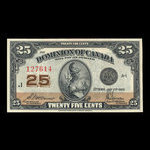 Canada, Dominion du Canada, 25 cents <br /> 2 juillet 1923