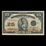Canada, Dominion du Canada, 25 cents <br /> 2 juillet 1923