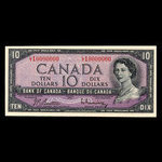 Canada, Banque du Canada, 10 dollars <br /> 1954