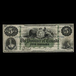 Canada, Province du Canada, 5 dollars <br /> 1 octobre 1866