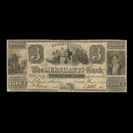 Canada, Merchants Bank (The), 3 dollars <br /> 1 juin 1837