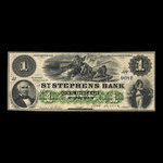 Canada, St. Stephen's Bank, 1 dollar <br /> 1 juillet 1860