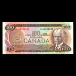 Canada, Banque du Canada, 100 dollars <br /> 1975