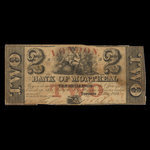 Canada, Banque de Montréal, 2 dollars <br /> 1 mai 1849