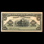 Canada, Farmers Bank of Canada, 50 dollars <br /> 2 janvier 1907