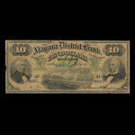 Canada, Niagara District Bank, 10 dollars <br /> 1 juillet 1872