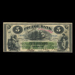 Canada, Pictou Bank, 5 dollars <br /> 2 janvier 1874