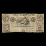 Canada, Commercial Bank (Brockville), 5 dollars <br /> 3 novembre 1836