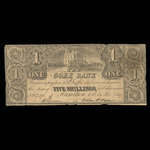 Canada, Gore Bank, 1 dollar <br /> 1 novembre 1849