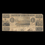 Canada, Bank of the People, 1 dollar <br /> 12 décembre 1836