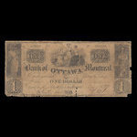 Canada, Banque de Ottawa, 1 dollar : 1 novembre 1837