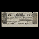Canada, Cobourg Board of Police, 2 dollars <br /> 12 juin 1848