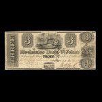 Canada, Mechanics Bank of St. John's, 3 piastres <br /> 29 novembre 1837