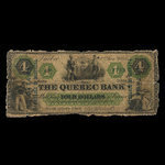 Canada, Banque de Québec, 4 dollars <br /> 2 janvier 1863
