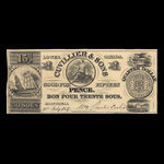 Canada, Cuvillier & Fils, 15 pence <br /> 10 juillet 1837