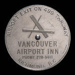 Canada, Vancouver Airport Inn, aucune dénomination <br /> 1971