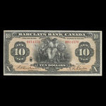 Canada, Barclays Bank, 10 dollars <br /> 3 septembre 1929