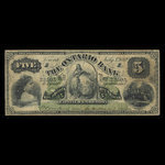 Canada, Ontario Bank, 5 dollars <br /> 3 juillet 1882