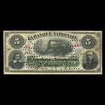 Canada, La Banque Nationale, 5 dollars <br /> 2 janvier 1891
