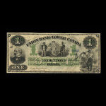 Canada, Union Bank of Lower Canada, 1 dollar <br /> 1 mars 1866