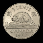 Canada, Élisabeth II, 5 cents <br /> 1977