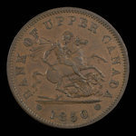 Canada, Bank of Upper Canada (York), 1 penny <br /> 1850